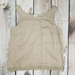 Chicos  Large Sand Lace Trim Cami NWT